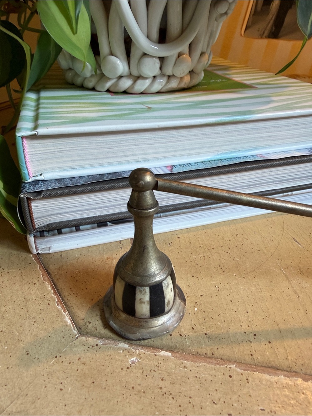 Mackenzie-Childs black and white check candle snuffer - Picture 2 of 5